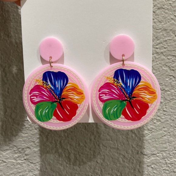Multi-color Flower Earrings - NEW - Picture 1 of 4
